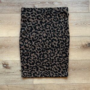 Xhilaration Black and Brown Animal Print Pencil Skirt